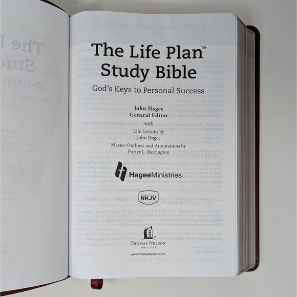 The Life Plan Study Bible Legacy Partner NKJV John Hagee Ministries 2004 EUC - Picture 5 of 10